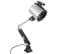 MENDUNER LED Desk Lamp - 50000h Life Span Multipurpose Worklight with Screw Fixation, Adjustable Long Arm & Rotatable Head Work Bench Light for Lathe CNC (Silver Black Color)