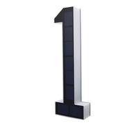 MENDUNER LED Solar Number 9in | Backlit Address Sign for Outside Black Modern Auto Sensor