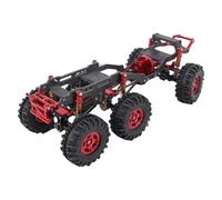 MENDUNER Lightweight Carbon Fiber Chassis Frame for Axial SCX24 RC Truck 6x6 | Low Center Gravity Upgrade, Black Silver RC Car Part (Black Red)
