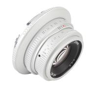 MENDUNER Manual Focus Wide Angle Lens with Unique Swirling Effect - F1.7 Aperture, 25mm for Mirrorless Cameras (Silver)
