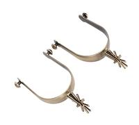 MENDUNER Men's Western Cowboy Spurs Safe and Non Zinc Alloy Spurs with Gear, Antique Brass Design, Professional Horse Riding Control Tool