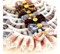 MENDUNER Pet Lace Bib Collar, Elegant and Cute JK Plaid Bandana for Dogs and Cats, for Festive Scenes, Polyester Material (M)