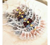 MENDUNER Pet Lace Bib Collar, Elegant and Cute JK Plaid Bandana for Dogs and Cats, for Festive Scenes, Polyester Material (M)