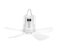MENDUNER Portable Ceiling Fan with Light 5 Blades Quiet USB Battery Powered Tent Fan Remote Control Timer for Outdoor Camping Rechargeable Night Light