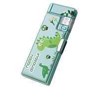 MENDUNER Portable Large Pencil Case with Inbuilt Sharpener, Cute Cartoon Style Pencil Bag for Kids School, Plastic Material (#1)