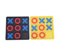 MENDUNER Portable XO Chess Game 2 Set | Educational Party Board Game with Plastic Pieces for Kids Family Gathering Indoor Fun Age 3+