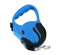 MENDUNER Retractable Dog Leash 5m Long Ergonomic Handle One Button Brake Lock Pet Walking Leash for Outdoor Strolls, Small Medium Dogs Cats, Yellow (Dog Head Blue)