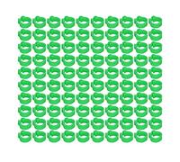 MENDUNER Reusable Poultry Leg Rings for Identification | 8mm Plastic Foot Bands for Pigeons and Birds, No Words, 100 Pack Bird Marking Rings (Green)