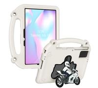 MENDUNER Shockproof Kids Tablet Case 11 Inch with Motorbike Stand & Handle, EVA Foam Drop Protection Cover, Washable, Fit Tab S9/S8/S7, Pad 6/5, M11, Pad SE (Beige)