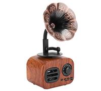 MENDUNER Smart Mini Speaker Loudspeaker Music Player Retro for Desk Laptop Pink 3.7x2.4x2.8in (Walnut)