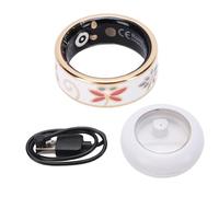 MENDUNER Smart Ring, Enamel Crafted Health Fitness Tracker, Sleep Monitoring, Step Counting Remote, Smart Photography, IP68, for IOS Users (Size 11(ID 20.6mm / 0.81in C 64.6mm / 2.54in))