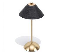 MENDUNER Table Lamp, Cordless USB Rechargeable Touch Bedside Lamp with 3 Color Stepless Dimming, Handwoven Paper Rope Table Lamps for Bedroom Living Room (Black)