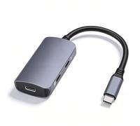 MENDUNER USB C to AR Glasses Adapter, PD 100W Fast Charging 4K 60Hz Dual USB C Ports Plug and Play, Stable Video Transmitting Aluminum Alloy Shell, XREAL 2 2 Pro One Pro RayNeo Air