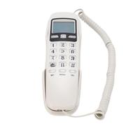 MENDUNER Wall Mounted Corded Telephone Slim Retro Landline Phone with LCD Caller ID, Call Memory, DTMF Support, Plug & Play, Durable ABS for Home Hotel Kitchen Office (White(English Version))