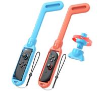MENEEA Golf Club Grip for Nintendo Switch 2(2025)/for Joy-Con Controller | for Mario Golf Nintendo Switch Game Accessories & Mario Golf Super Rush | Rotatable Clubhead,Detachable Storage,Anti-Slip