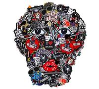 Meneng Embroidered Patches Iron-on Appliques: 30pcs Assorted Cool Punk Embroidery Sew-on Patch for Jackets Clothing