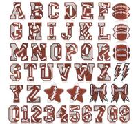 Meneng Iron On Letters Patches for Clothing: 48PCS Football A-Z Alphabet and 0-9 Embroidered Patch for Bowl Party Gifts - Football DIY Crafts for Customizing Jackets Backpacks Hats Jerseys Name&Number
