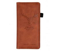 menesia Checkbook Cover for Men & Women RFID Leather Check Book Holder Wallet, Brown Deer, Brown