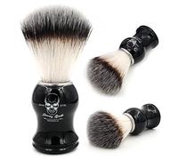 Menesia Shaving Brush for Men, Black handle Shave Brush,Mens Shaving Cream & Soap Brush (skull)