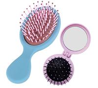MENFENG Mini hair brush，2-pcs Value pack Wet brush detangling brush,With Ultra-Soft Bristles Glide Through Tangles with Ease - Pain Free Comb for All Hair Types (Blue and Purple)