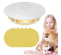MENFlea Traps with Light Bulb 4 Light Modes, Flea Lamp Traps with 5 Flea Sticky Pads Odorless Flea Light Trap Easy to Use Sticky Dome Flea Trap Flea Catcher Light Trap with Lanyard for Carpets Bedding