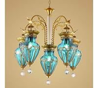 MENG Bohemian Glass Chandelier Color Turkey Ceiling Light Fixture Adjustable Light for Indoor Kitchen Island Dining Living Room Farmhouse,Purple,1 Lights Interesting