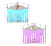 Meng Jiaran 2 Packs Guinea Pig Hideout Corner Hideaway Hammock Corner, Fabric Forest Curtain Hideouts for Small Animals, Hammock Hanging Bed Corner for Hamster Hedgehog Guinea Pig Rabbit(Blue+Purple)