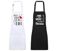 Meng Jiaran 2 Packs Mr & Mrs Couple Aprons Set, Adjustable Kitchen Apron for Women and Men, Funny Couple Gifts for Wedding Anniversary Valentine’s Day Engagement Christmas
