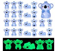 Meng Jiaran 30 Pcs Resin Koala Animals, Luminous Mini Plastic Animals, Tiny Koala figures for Micro Fairy Landscape Garden Aquarium Dollhouse Cake Decor
