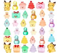 Meng Jiaran 36PCS Christmas Luminous Mini Resin Figurine Miniatures Figurines Glow in The Dark Tiny Figure to Hide Small Snowman Figures for Party Favors Bag Fillers Garden Dollhouse Decor