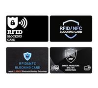 Meng Jiaran 4 Pcs RFID Blocking Cards, NFC Debit Credit Card Protector,Card Blocker for Contactless Cards Wallets Passport Protection