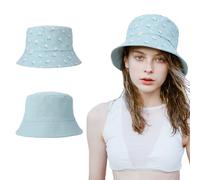 Meng Jiaran Bucket Hat Women, Packable Fisherman Hats, Summer Sun Hat with Wide Brim, Daisies Print Bucket Caps Reversible Double-Side-Wear for Fishing Golf Camping Travel Sun Protection Headwear