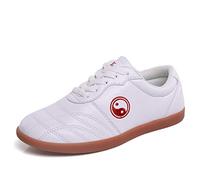 meng Taekwondo Shoes, Breathable Martial Arts Sneakers, Sport Boxing Kung Fu TaiChi Lightweight Shoes For Adults And Children (Color : White, Size : 39)