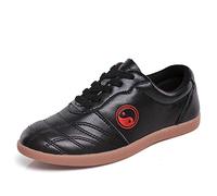 meng Taekwondo Shoes, Breathable Martial Arts Sneakers, Sport Boxing Kung Fu TaiChi Lightweight Shoes For Adults And Children (Color : Black, Size : 39)