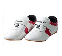 MENG Taekwondo Shoes, Kung Fu Tai Chi Shoes Martial Arts Sneaker Boxing Karate Black Stripes Sneakers Lightweight Shoes for Adults and Kids (Color : White, Size : 37)