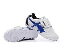 meng Taekwondo Shoes, Martial Arts Sneaker Boxing Karate Kung Fu Shoes Stripes Sneakers Lightweight Shoes For Women And Men (Color : White, Size : 44)