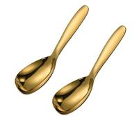 Mengbaobao 2 x Gold Rice Paddle Spoon Food Serving Spoon Stainless Steel Rice Spoon Scoop Kitchen Utensils