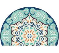 MENGCH Black and White Boho Mandala Kaleidoscope Bathroom Rugs Half Circle Bath Mat Cute Bath Rug Small Carpet Home Decor Non-Slip Semi Round Shower Rug Washable Indoor Floor Door Mat 76x45 CM, W