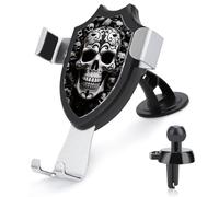 MENGCH Black and White Skulls Car Phone Holder Mount Triangle Clip Base Air Vent Cell Phone Car Mount Automotive Accessories for 4-6 Inches Cell Smartphones