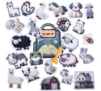 MENGCH Non Slip Bathtub Stickers, 23 PCS Small Montessori Farm Animals, Alternative to Bath Mat, Waterproof Adhesives, Anti Slip Shower Stickers, Tubs, Stairs - Safety Tub Non Slip Stickers, W