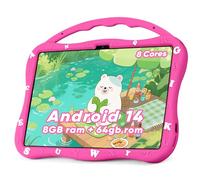 MengDash Kids Tablet, 10.1 inch Tablet for Kids 3-10, Educational Learning Toddler Tablet Android 14, 8GB RAM+64GB ROM Storage, 5G WiFi, Baby Girl boy Present(Red)