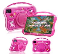 MengDash Kids Tablet, 10.1 inch Tablet for Kids, Educational Learning Toddler Tablet Android 14, 12GB RAM+64GB ROM Storage, 5G WiFi,for Baby Girl boy 3-10(Red)