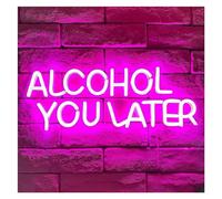 MENGE Hanging Art Neon Signs Alcohol You Later Neon Light for Beer Cave Decor Sign USB Powered for Bar Club Party Restaurant Illuminated 41cm×15.5cm