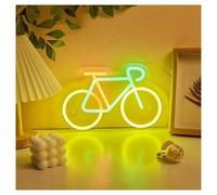 MENGE Hanging Art Neon Signs Bicycle LED Neon Sign, for Wall and Table Decor Light Up Signs, for Bedroom Kids Room Bar Party Decoration 18.5cm×28cm
