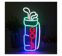 MENGE Hanging Art Neon Signs Golf Neon Sign Dimmable LED Light for Room Wall Art Decoration for Gym Ball Sports Club USB Powered 17cmx42cm