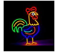 MENGE Hanging Art Neon Signs Rooster Neon Sign Cock Chicken LED Light for Bar Club Store Home Room Birthday Party Aesthetic Wall Decor Display Lamp 31cmx39cm