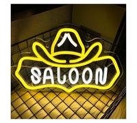 MENGE Hanging Art Neon Signs Saloon Neon Light, Cowboy Sign Decor Bars Retro Wall Lamps, Which are Suitable for Man Caves, Restaurants 34.5cmх23cm