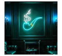 MENGE Hanging Art Neon Signs USB Powered Smoking Pipe Neon Sign, Neon Lights for Gentlemen’s Room Wall Decor 43cmx46cm(D)