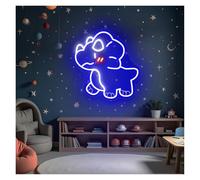 MENGE Hanging Art USB Powered Dinosaur Neon Sign, Cute Dinosaur Neon Lights for Studio Bedroom Wall Decor 45cmx48cm(B)