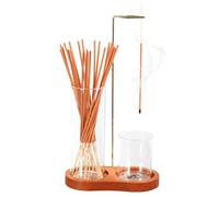 MengE Incense Holder For Sticks With Removable Glass Ash Catcher, Suitable For Meditation, Yoga, Spa And Zen Room Decoration And Gift-Giving (Dark Colour)